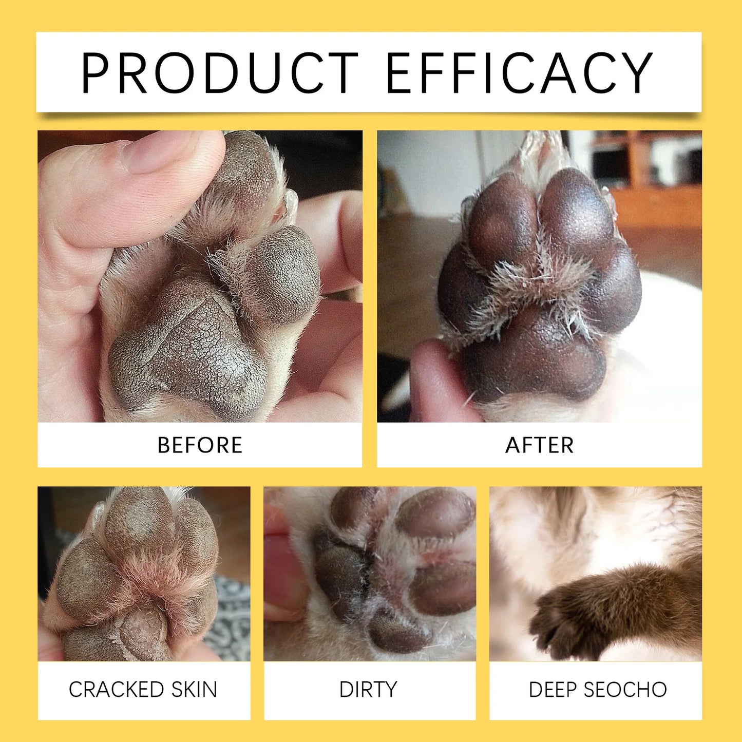 Pet Paw Balm Stick Gentle Moisturizing Nourishing Care Vet Recommended for Dogs Cats Dry Cracked Pads All Seasons